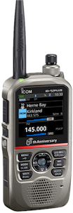 A picture of an Icom ID-52a Plus 60th Anniversary Edition handheld radio
