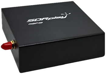 A picture of an SDRPlay RSP1B SDR receiver.
